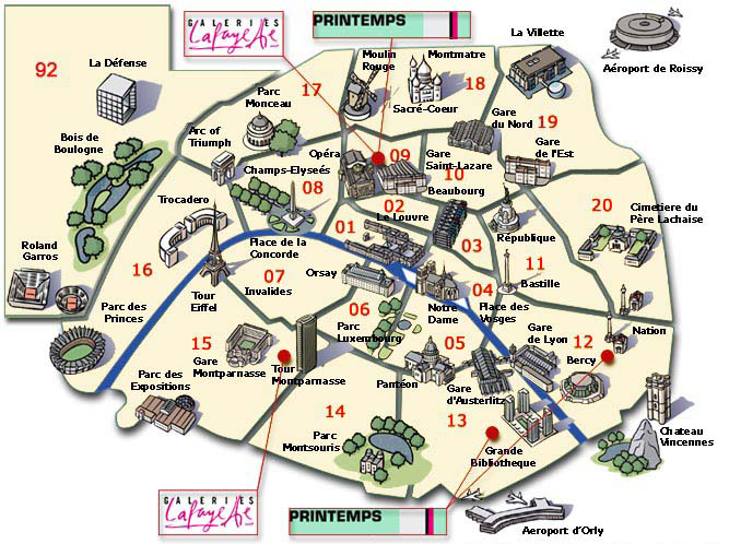 map of Paris with Elytour Paris